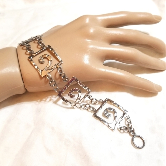 Vtg Modernist 925 Sterling Mexico Bracelet - Picture 4 of 6